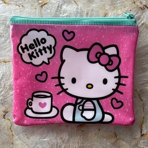 Sanrio Hello Kitty Pink Pouch with Teal Zipper